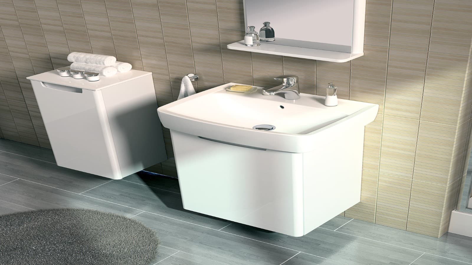 Skrinka pod umývadlo a bočná nízka skrinka Kolo Rekord Skrinka pod umývadlo a bočná nízka skrinka Kolo Rekord